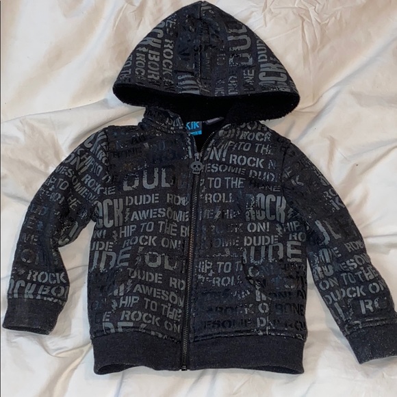 Koala Kik Toddler Lined Skull Zipper Hoodie - Picture 1 of 4
